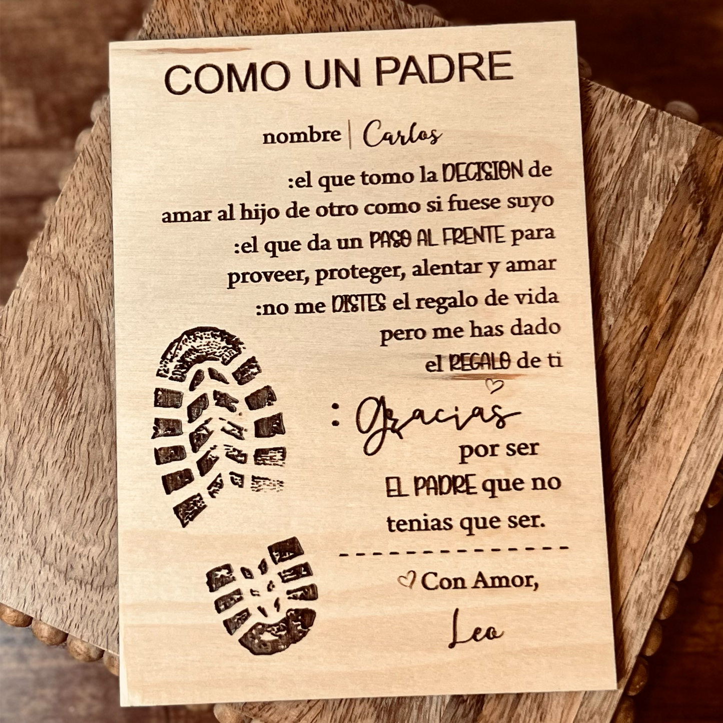 stepped up dad in spanish greeting card