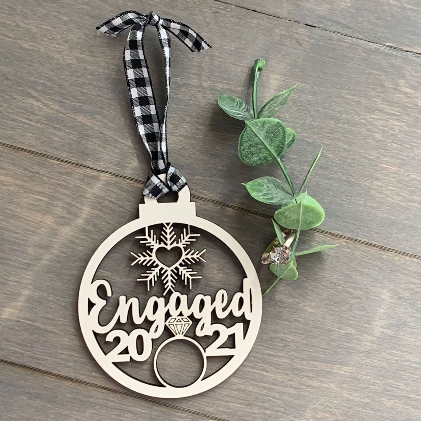 Engagement 2021 Christmas ornament - River Barn Designs