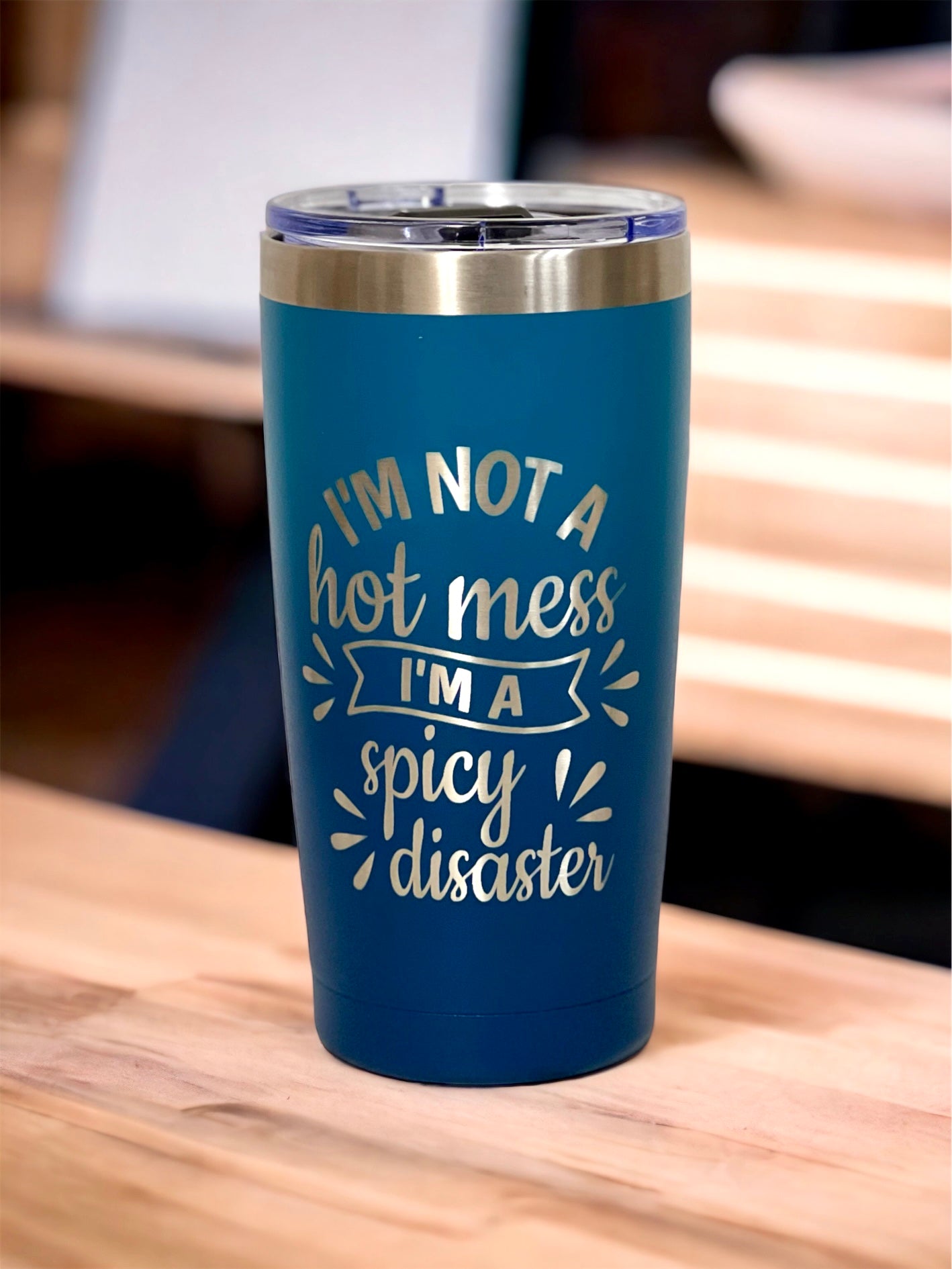 I'm not a hot mess I am a spicy disaster funny travel mug