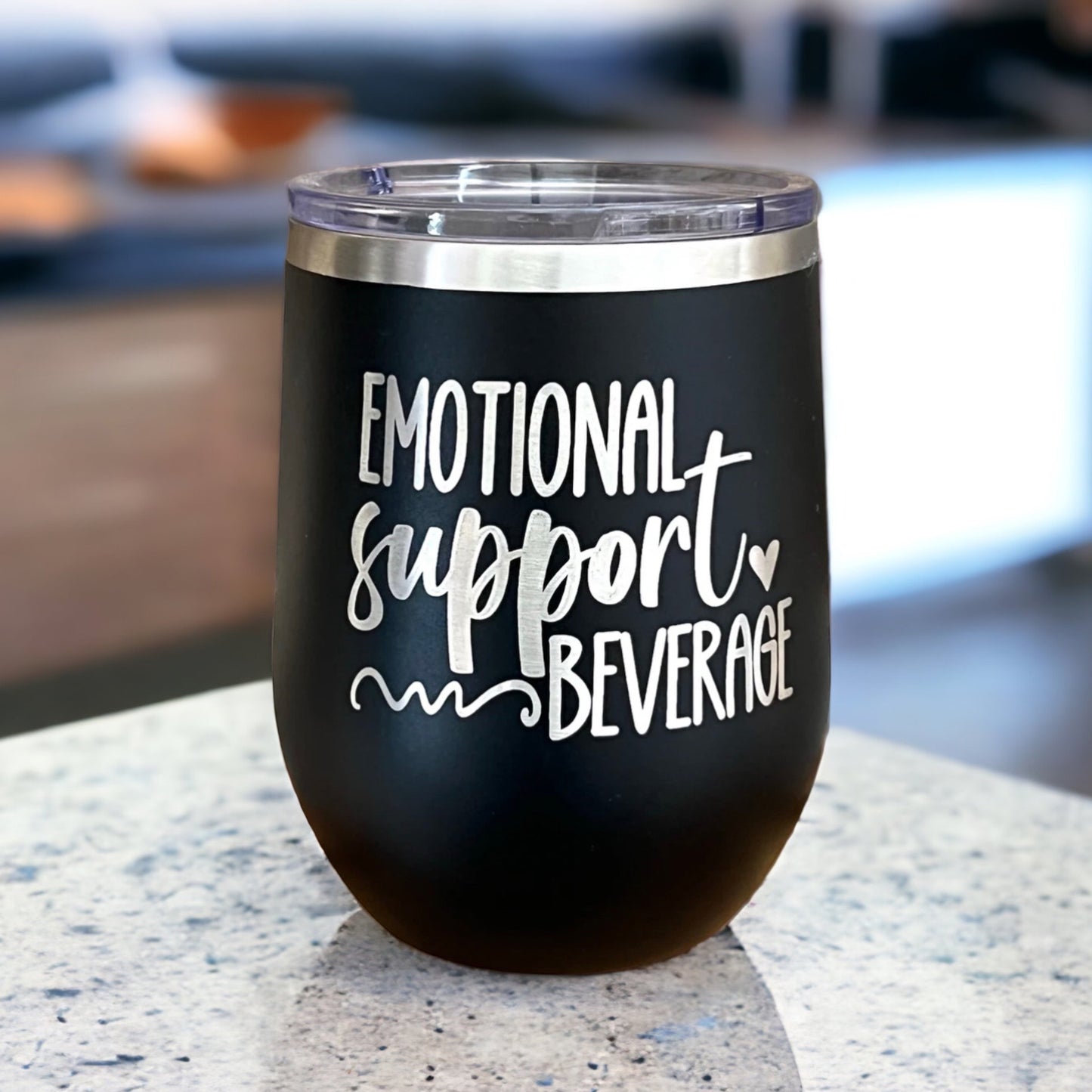 Funny  "Emotional Support Beverage" wine tumbler