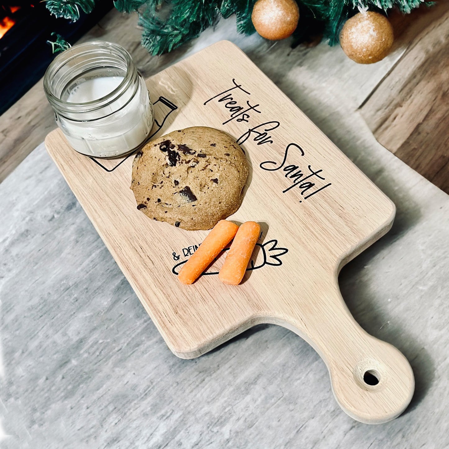 treats for santa engraved board