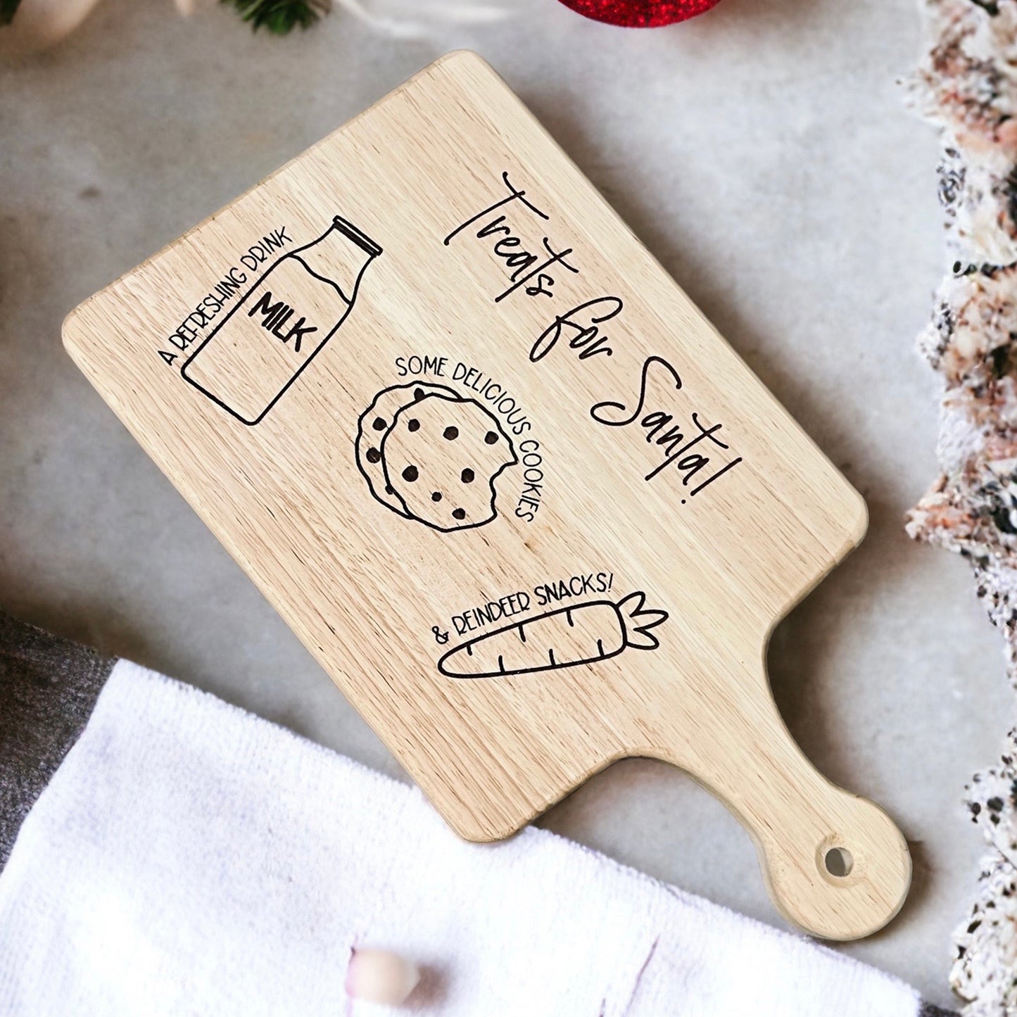 teats for santa engraved board