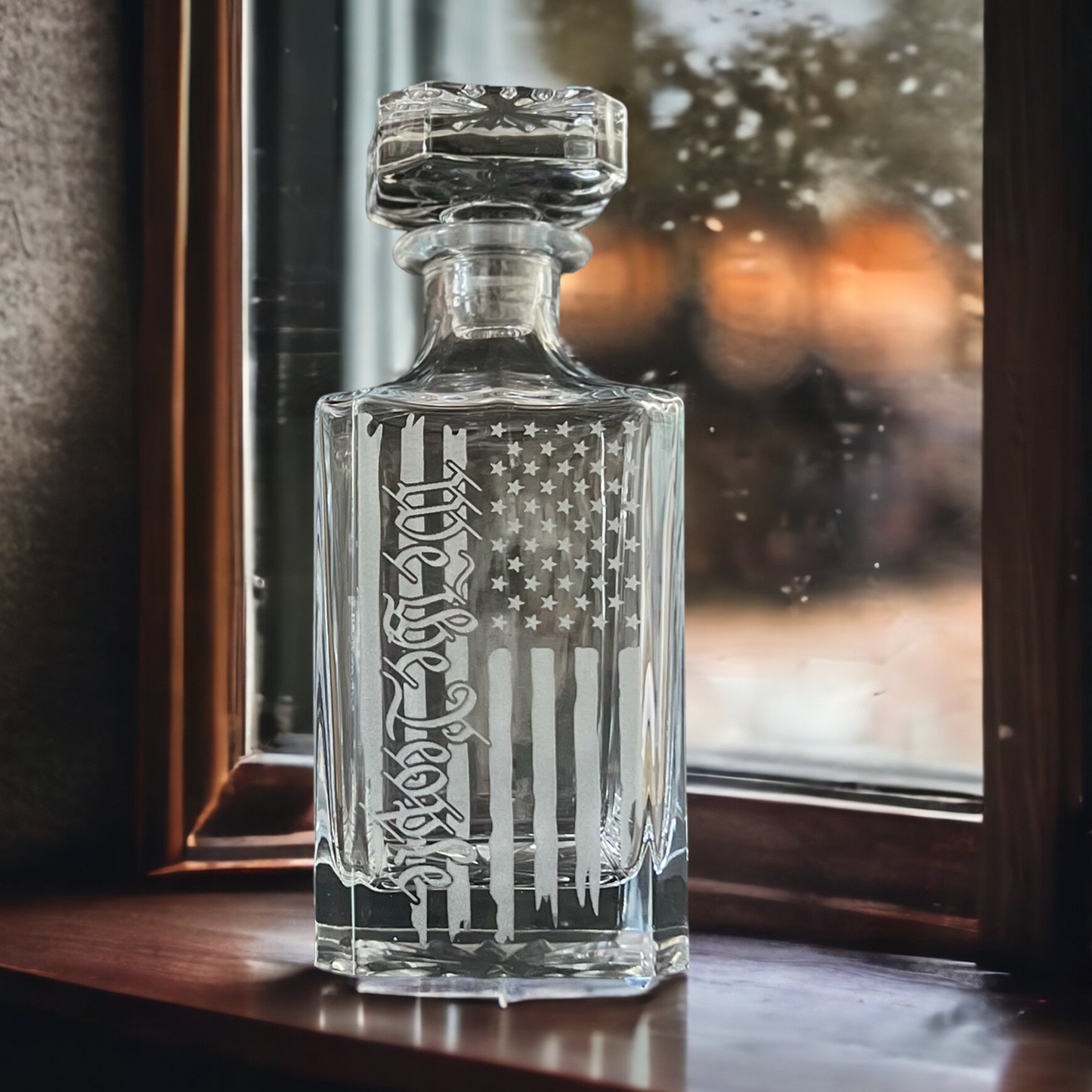 American flag Whiskey glass decanter