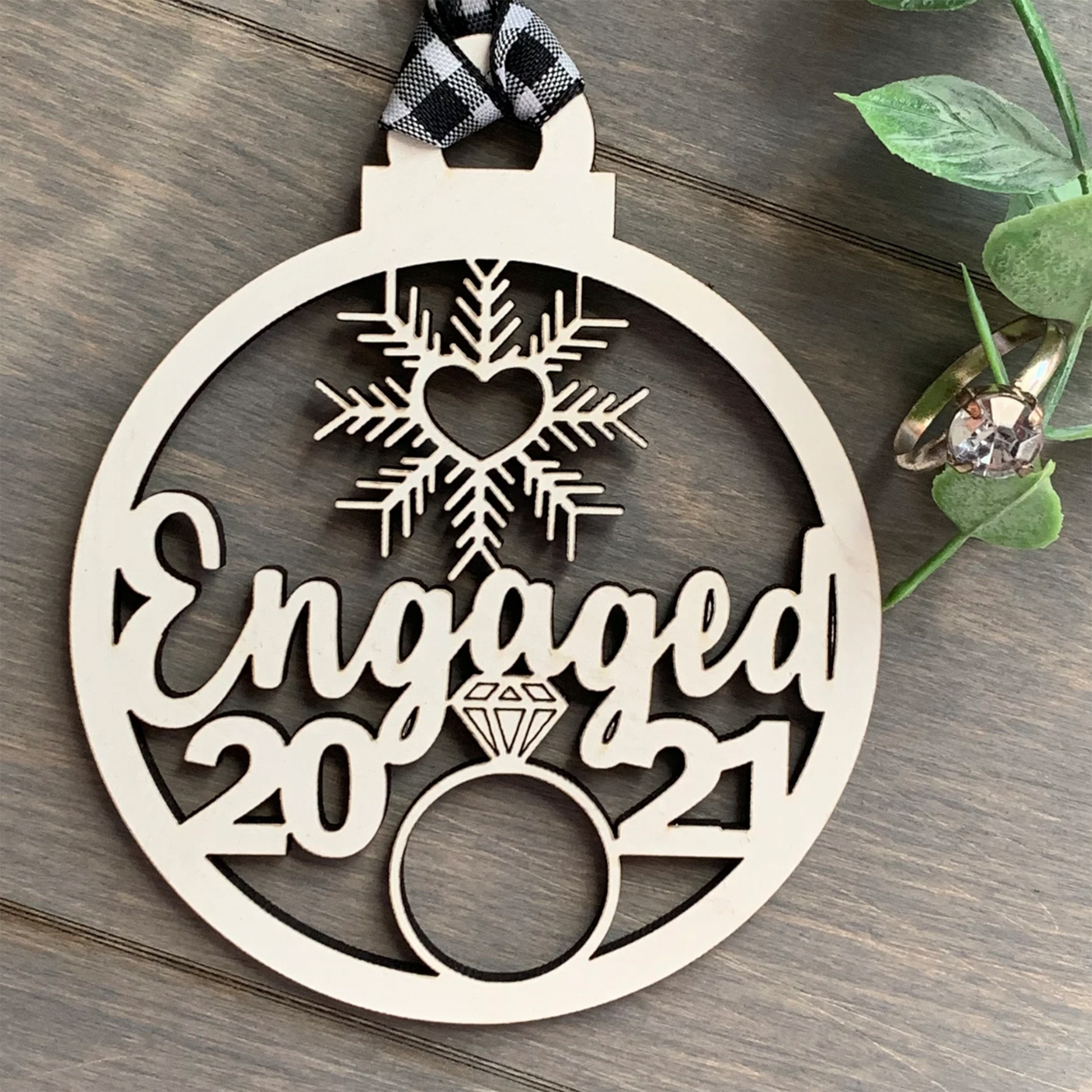 Engagement 2021 Christmas ornament - River Barn Designs
