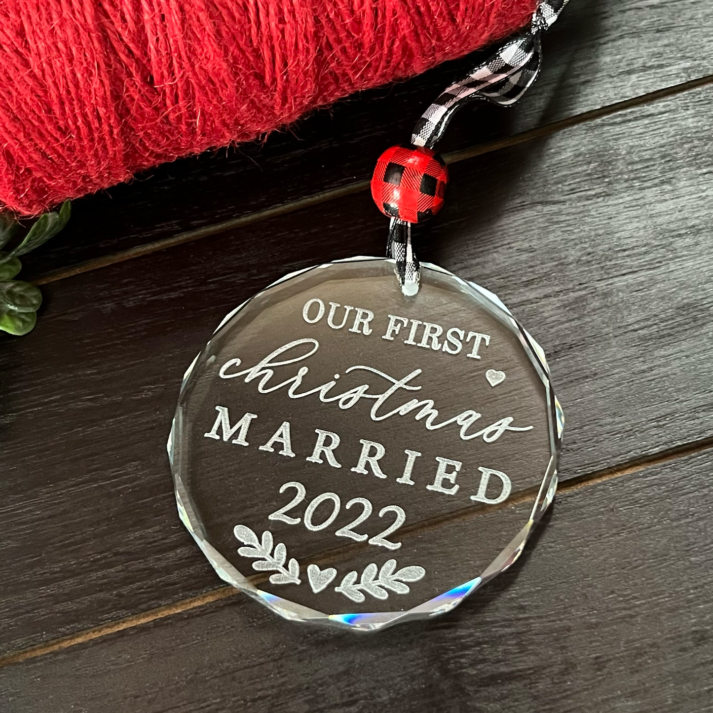 Our first christmas married glass christmas ornament