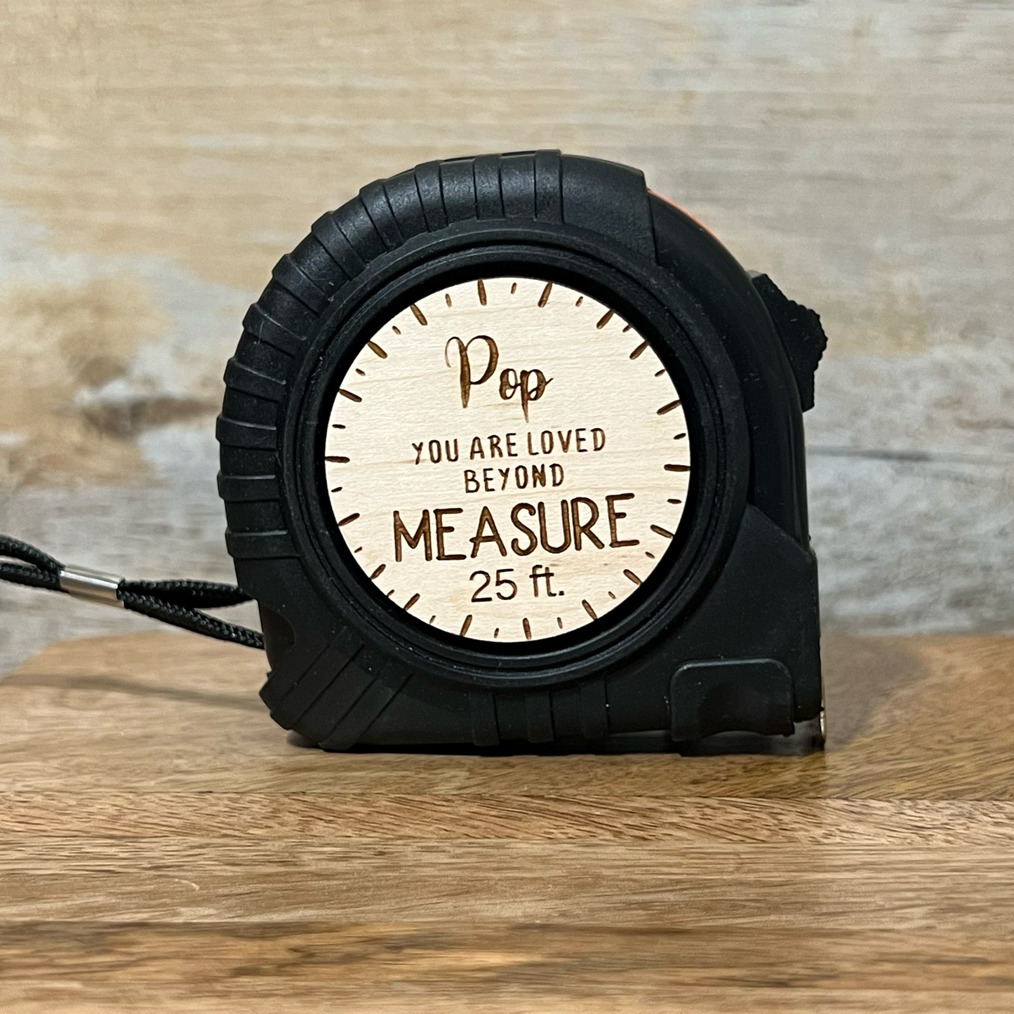 laser engraved pop tape measure